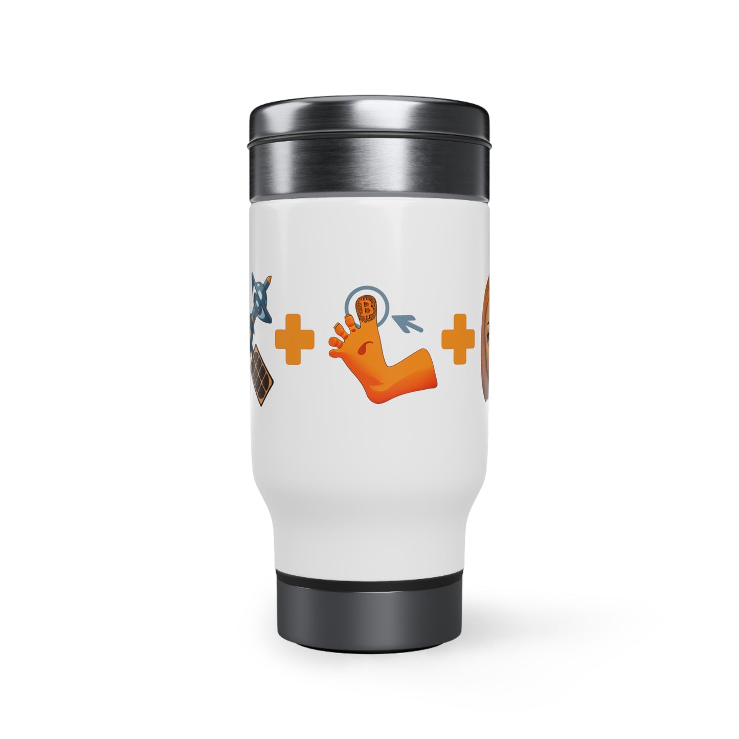 Stainless Steel Satoshi Travel Mug with Handle, 14oz